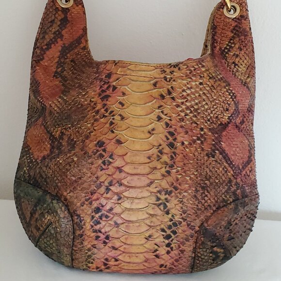 Stuart Weitzman Handbags - Red green orange Brown tan black rainbow leather hobo cowgirl snakeskin purse